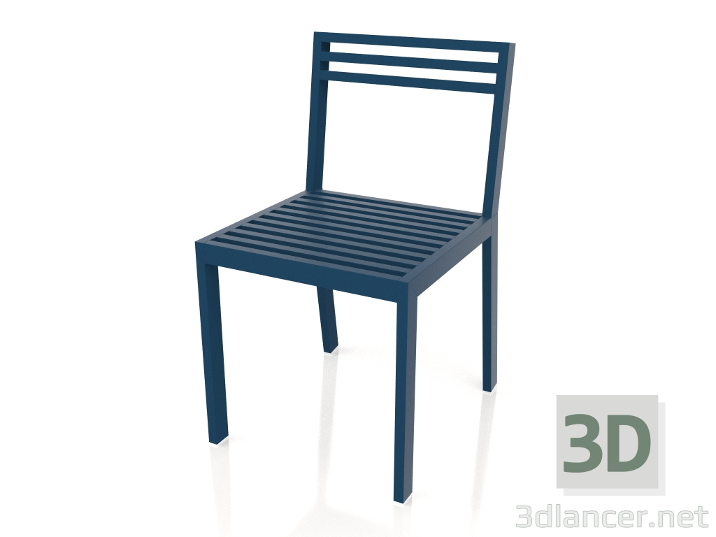 modello 3D Sedia da pranzo (Grigio blu) - anteprima