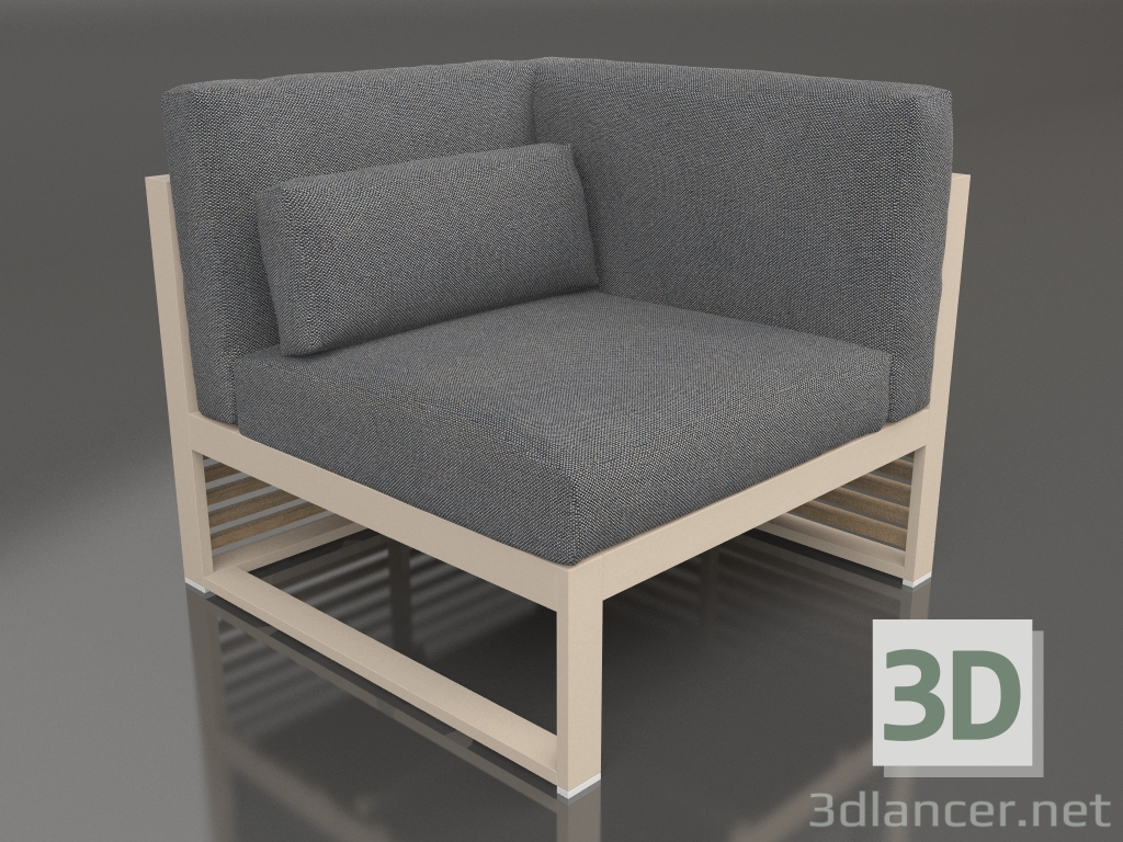 Modelo 3d Sofá modular, secção 6 direita, encosto alto (Areia) - preview