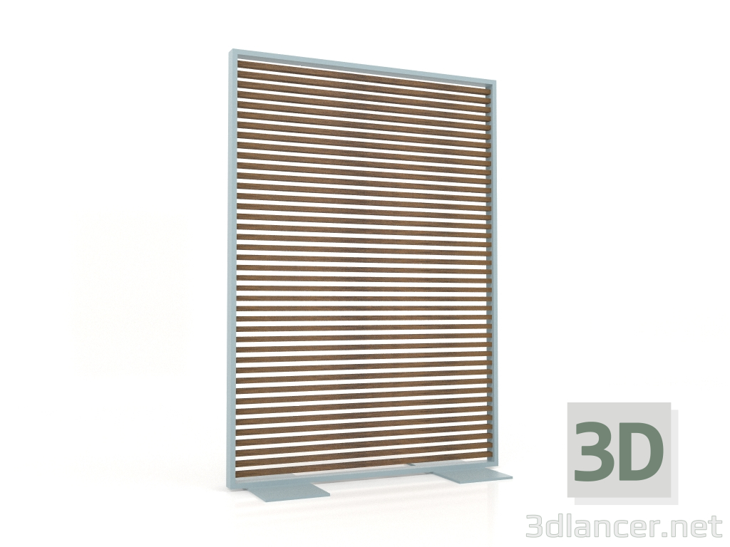 3d model Tabique de madera artificial y aluminio 120x170 (Teca, Gris azulado) - vista previa