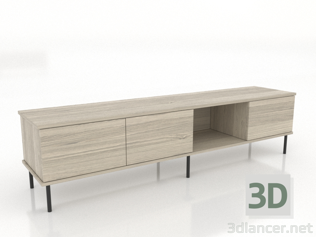 modèle 3D Meuble TV OPEN 1800 mm (chêne éclairci) - preview modèle 3D Meuble TV OPEN 1800 mm (chêne éclairci) - preview