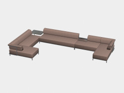 sofá modular (grande, com mesas) Borneo