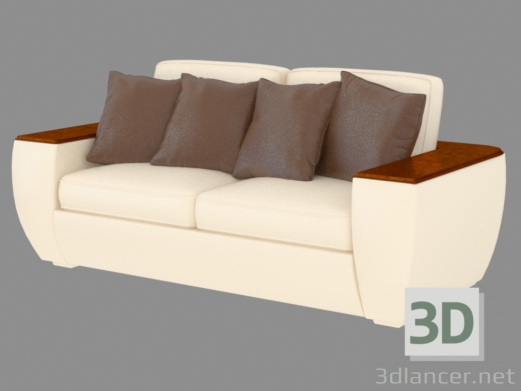 3D Modell Doppel-Ledersofa - Vorschau