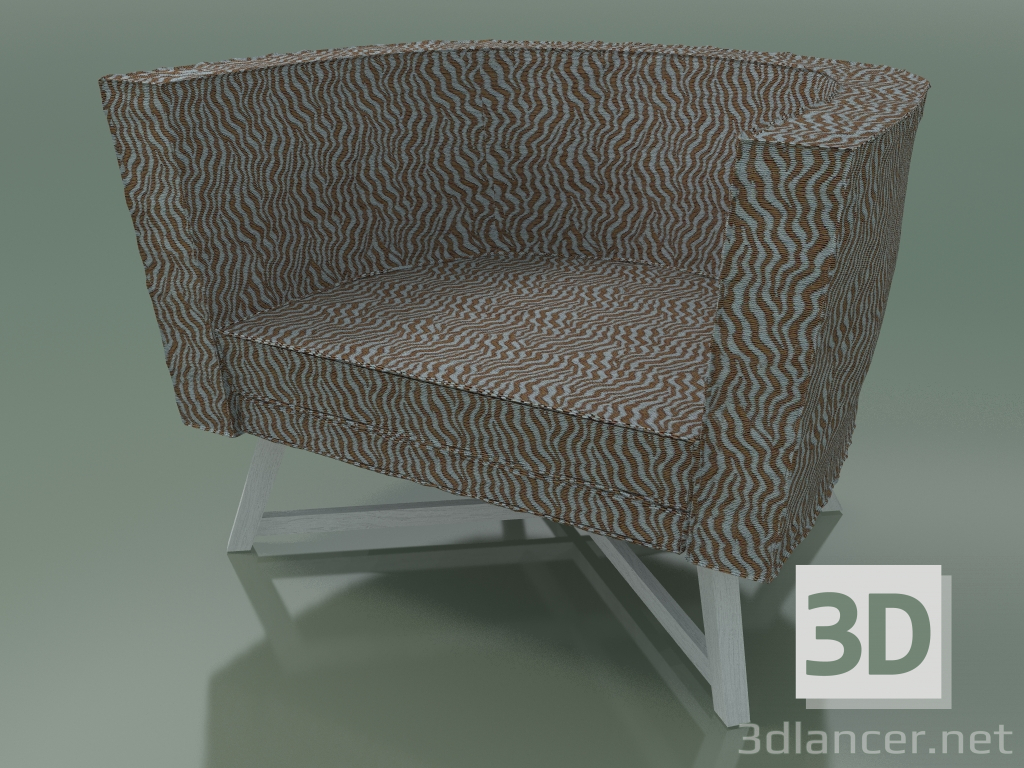 modèle 3D Fauteuil semi-circulaire (08, blanc) - preview