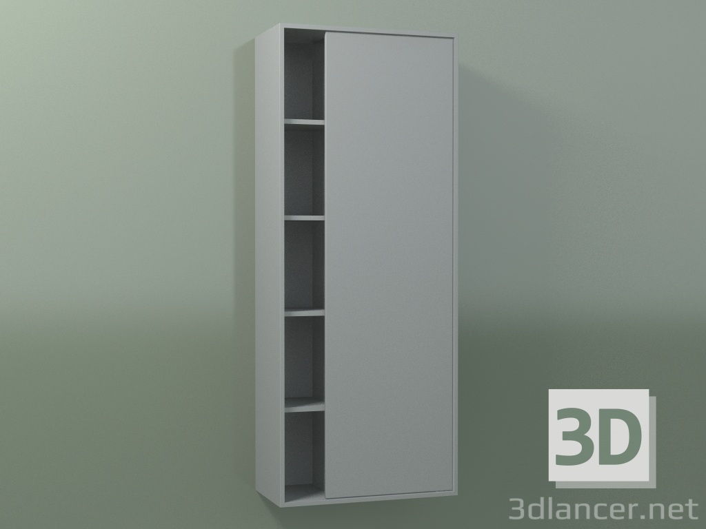 3d model Armario de pared con 1 puerta derecha (8CUCDСD01, Silver Grey C35, L 48, P 24, H 120 cm) - vista previa