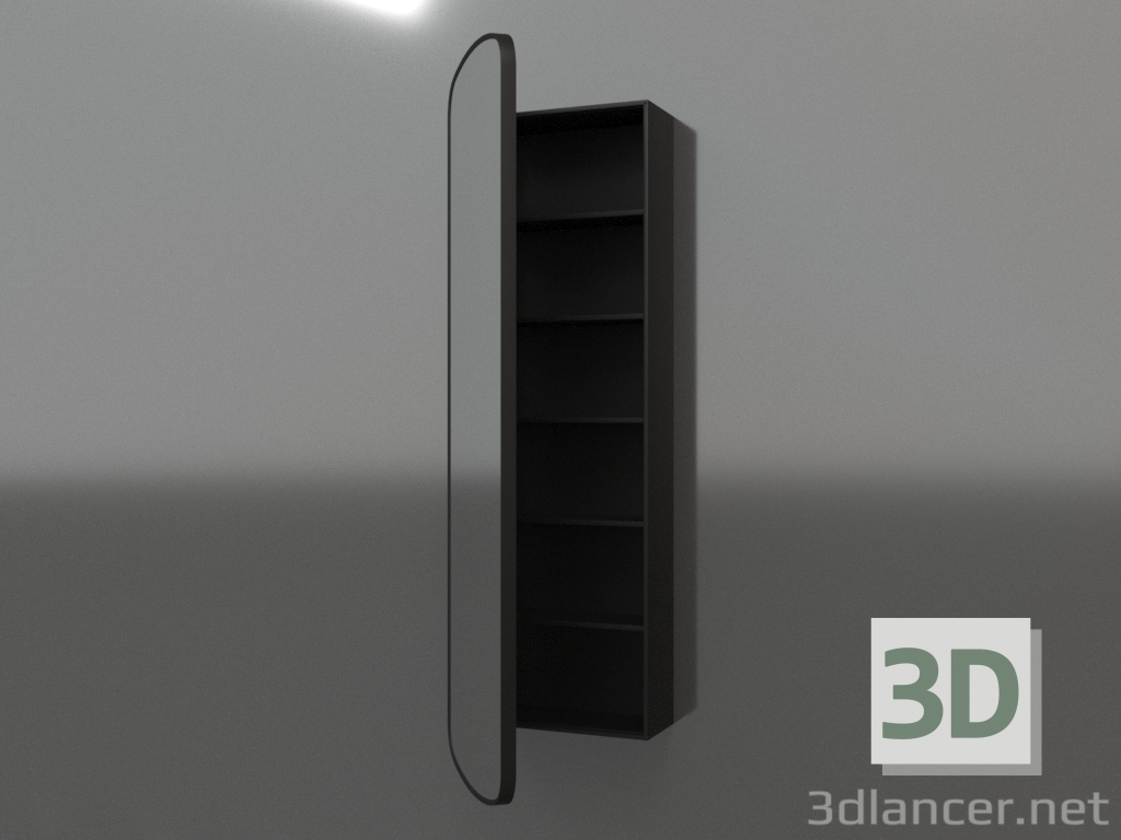 3d model Espejo (con cajón entreabierto) ZL 17 (460x200x1500, madera negro) - vista previa