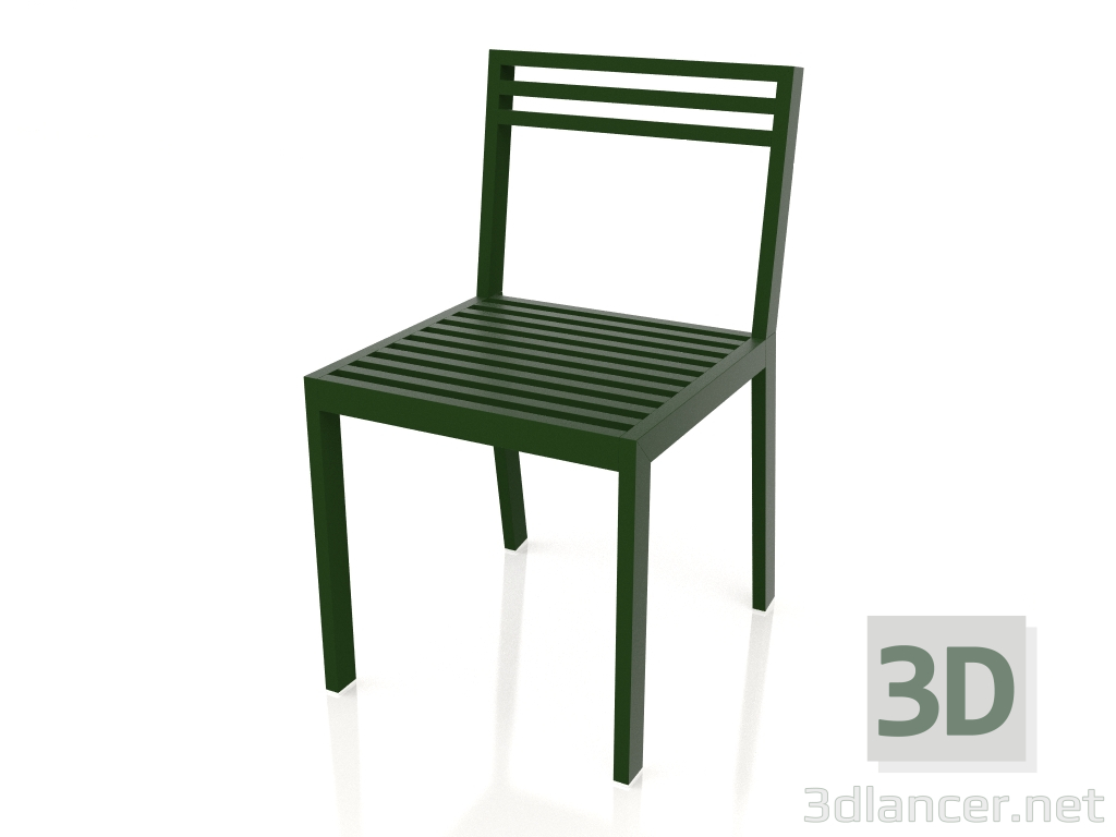 modello 3D Sedia da pranzo (Verde bottiglia) - anteprima