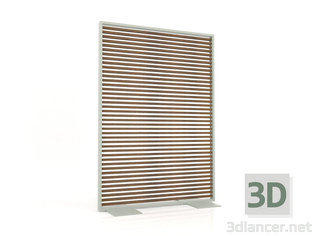 3D Modell Trennwand aus Kunstholz und Aluminium 120x170 (Teak, Zementgrau) - Vorschau