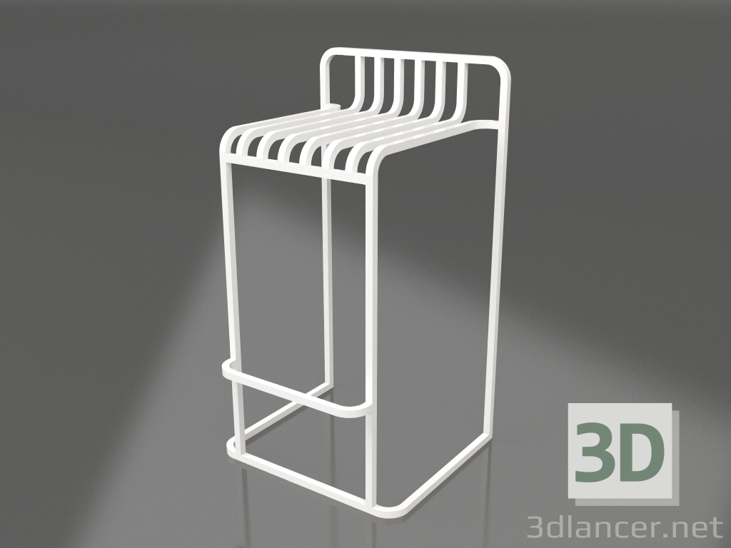 3d model Taburete alto (Blanco) - vista previa