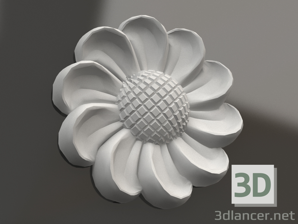 3D modeli Dekoratif eleman alçı DE 025 (D=68 mm) - önizleme