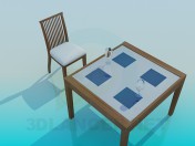 Conjunto de mesa e cadeira