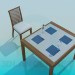 Modelo 3d Conjunto de mesa e cadeira - preview