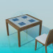 Modelo 3d Conjunto de mesa e cadeira - preview