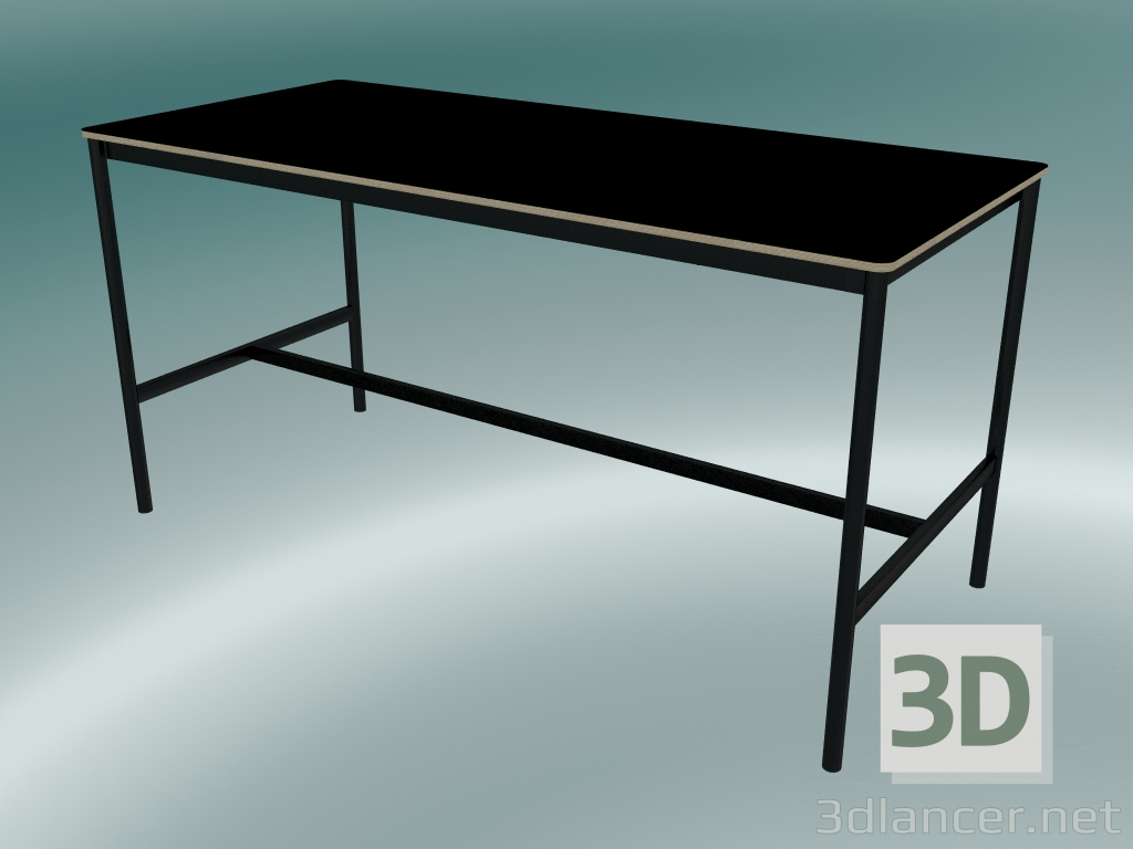 3d model Mesa rectangular Base alta 85x190x95 (Negro, Contrachapado, Negro) - vista previa