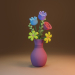 modèle 3D Fleurs dans un vase - preview