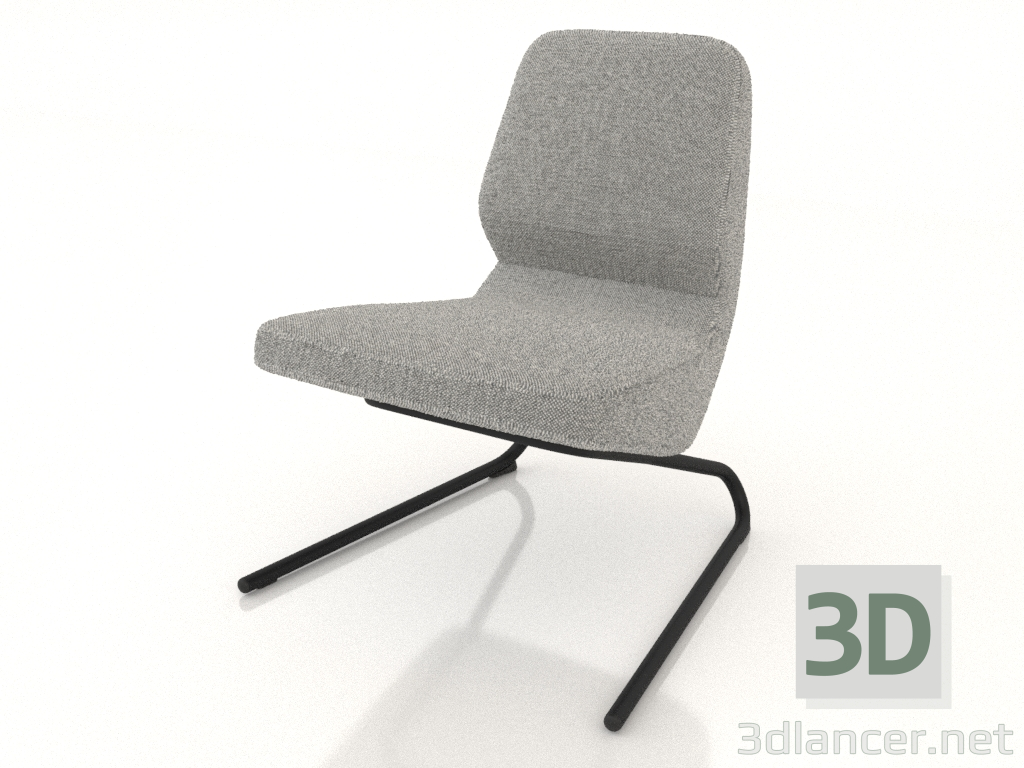 3d model Armchair on cantilever legs D25 mm - preview