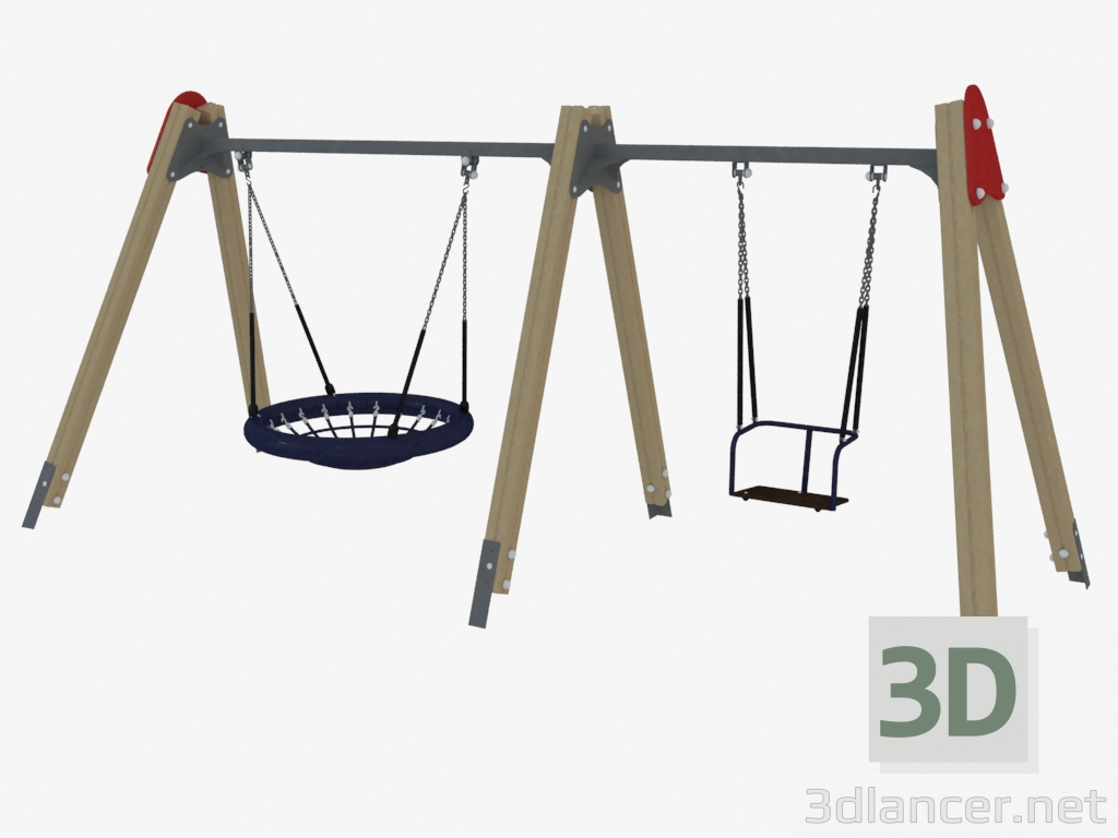 modello 3D Parco giochi Swing (6327) - anteprima