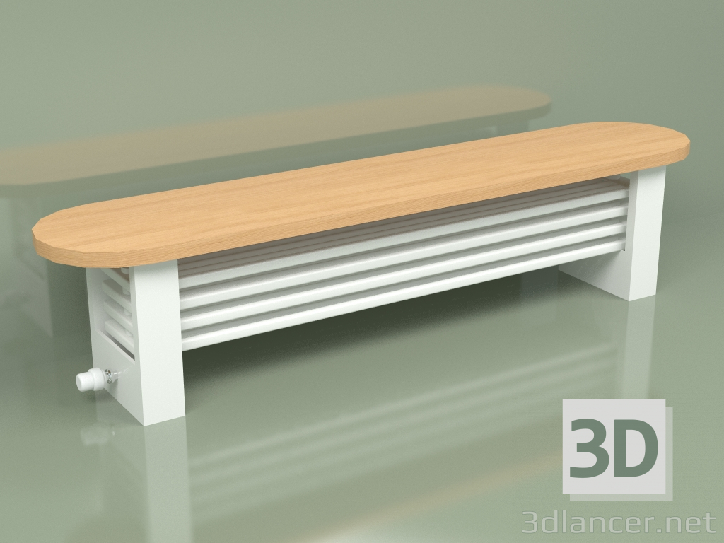 modello 3D Radiator Delta Column Bench (H200 1500, RAL - 9016) - anteprima