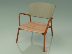 Chaise 027 (Métal Rouille, Batyline Olive)