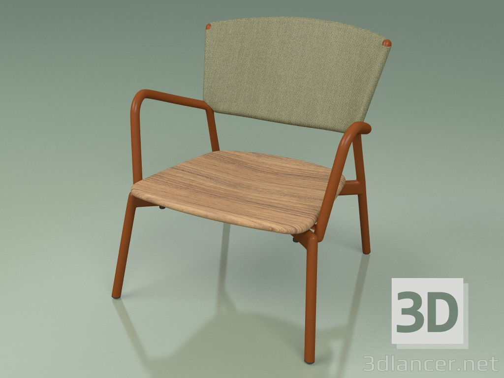 3d модель Кресло 027 (Metal Rust, Batyline Olive) – превью