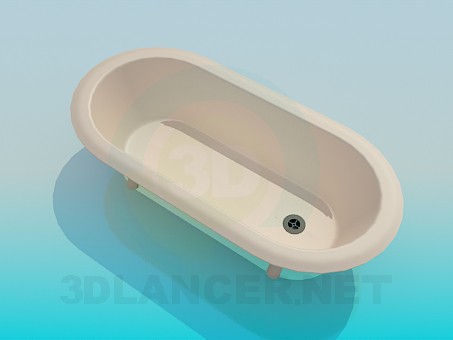 3d model Bath tub on legs - preview