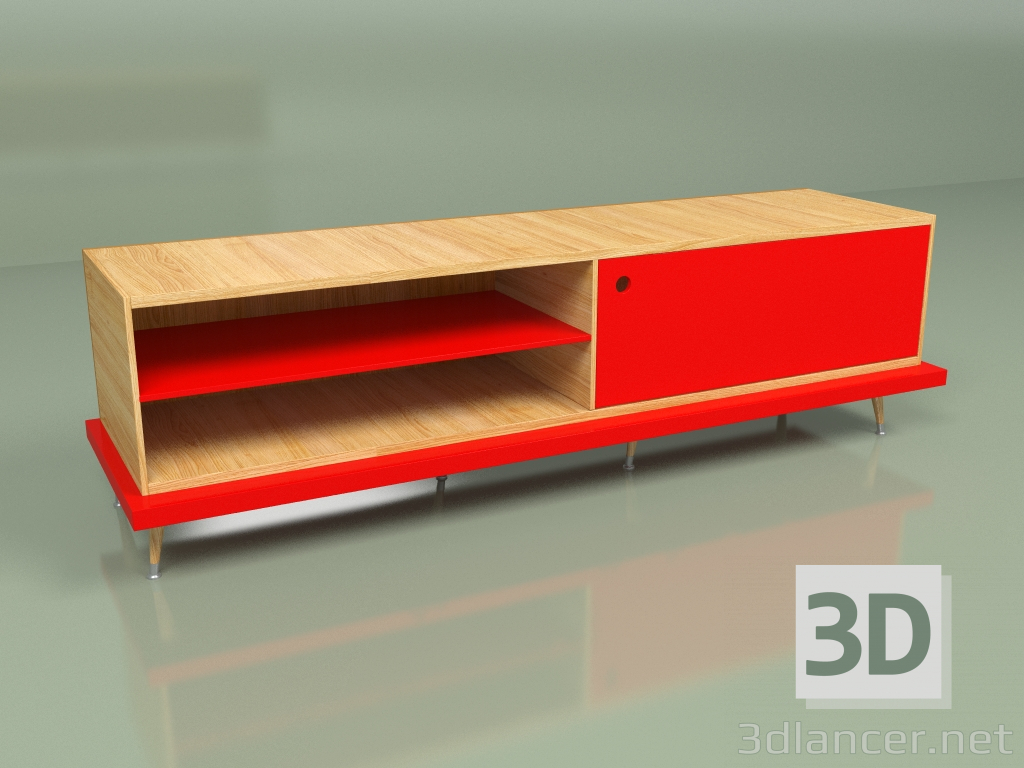 3D Modell TIWI Multimediaschrank (rot) - Vorschau