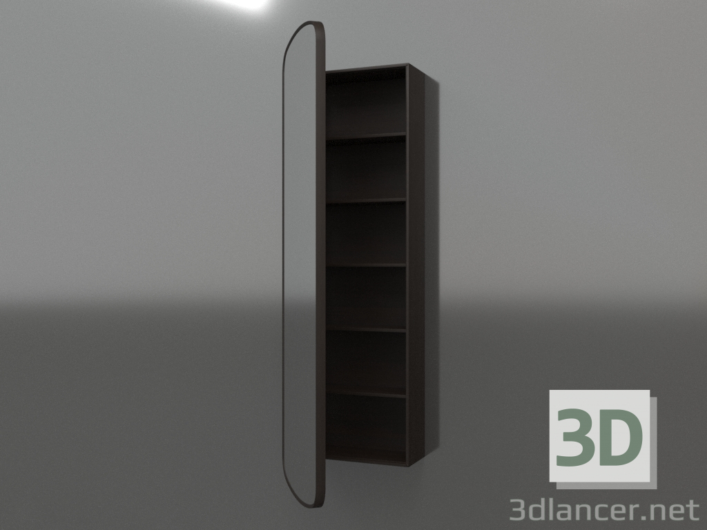 3d model Mirror (with half-open drawer) ZL 17 (460x200x1500, wood brown dark) - preview