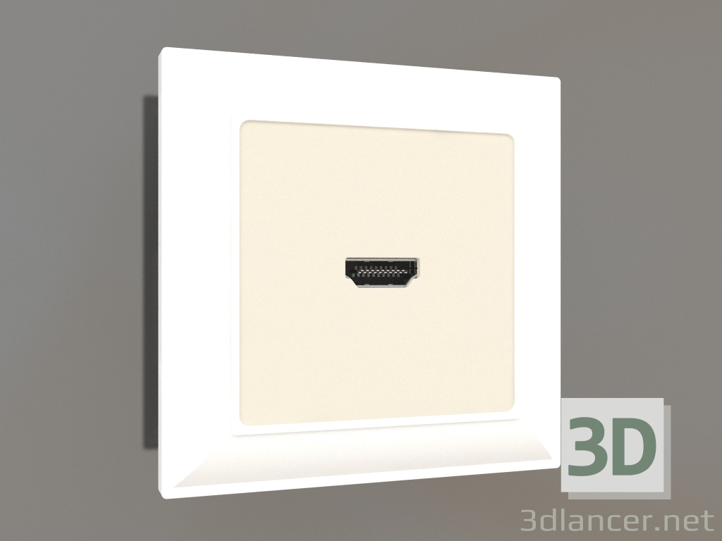 3d model HDMI socket (ivory) - preview