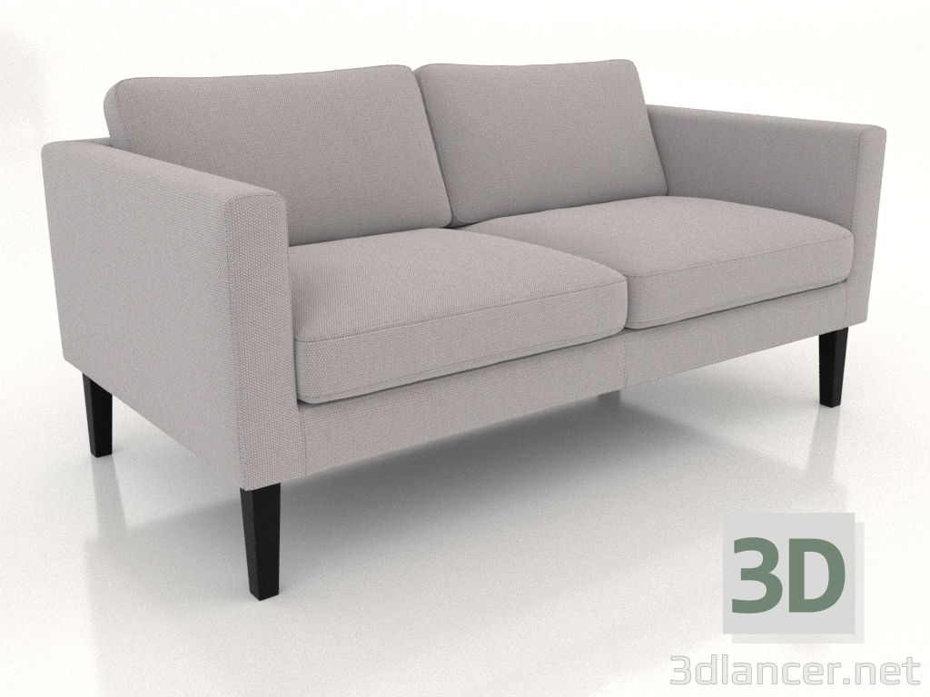 3d model 2-seater sofa (high legs, fabric) - preview