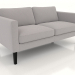 3d model 2-seater sofa (high legs, fabric) - preview