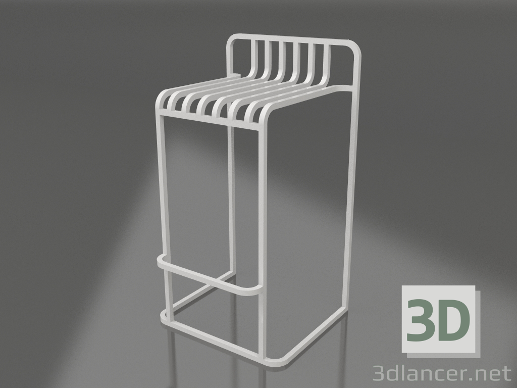 modèle 3D Tabouret haut (Gris) - preview