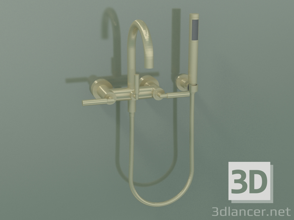 3d model Mezclador de bañera de pared con ducha de mano (25133882-28) - vista previa