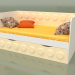 modello 3D Divano letto per bambini con 1 cassetto (Crema) - anteprima