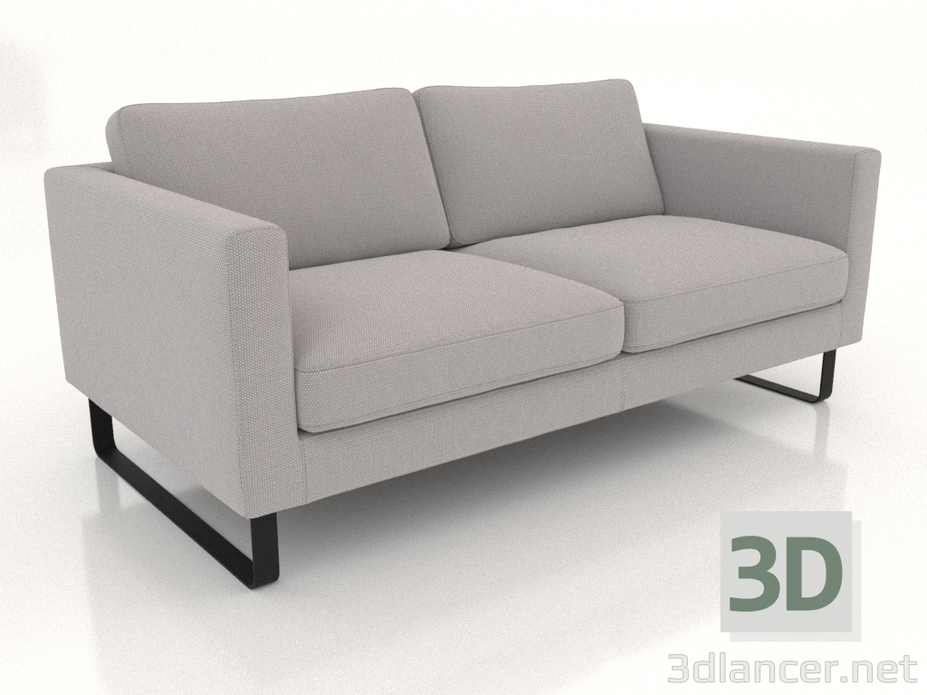 3D Modell 2-Sitzer-Sofa (Metallbeine, Stoff) - Vorschau