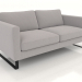 3D Modell 2-Sitzer-Sofa (Metallbeine, Stoff) - Vorschau