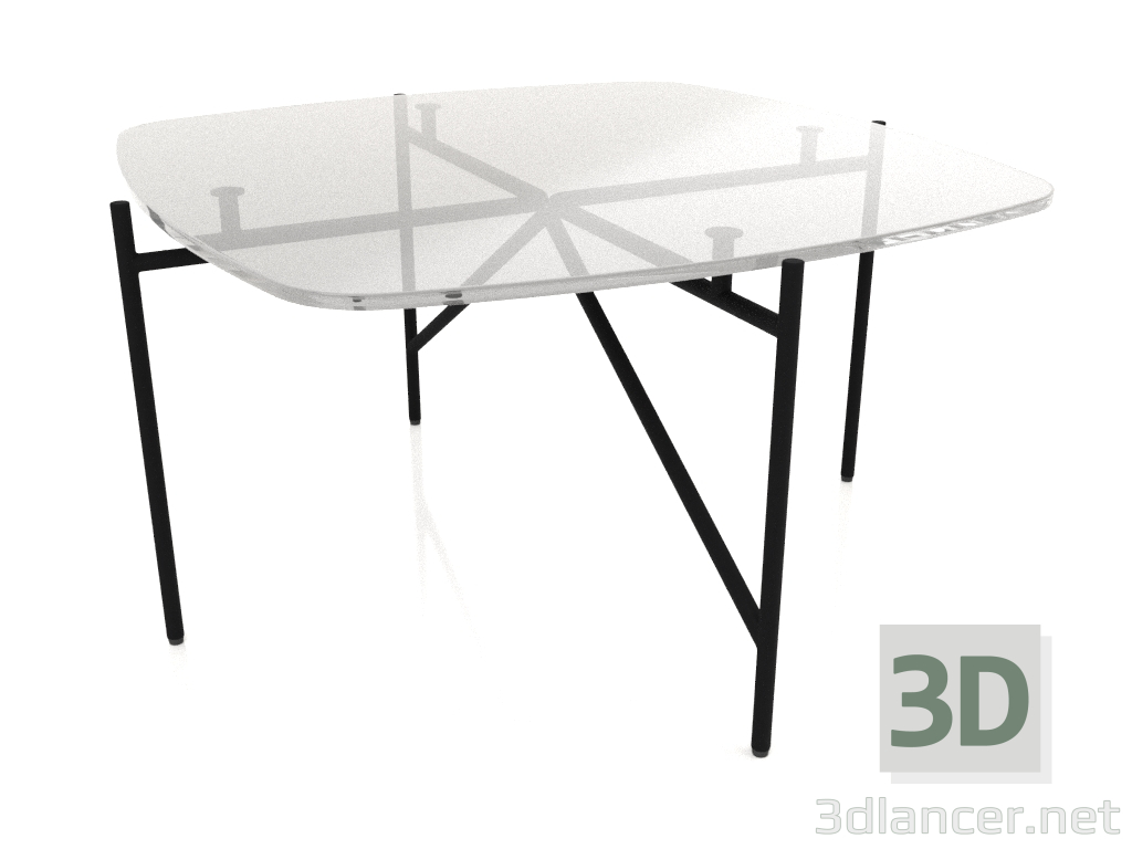 modello 3D Tavolo basso 70x70 con piano in vetro - anteprima