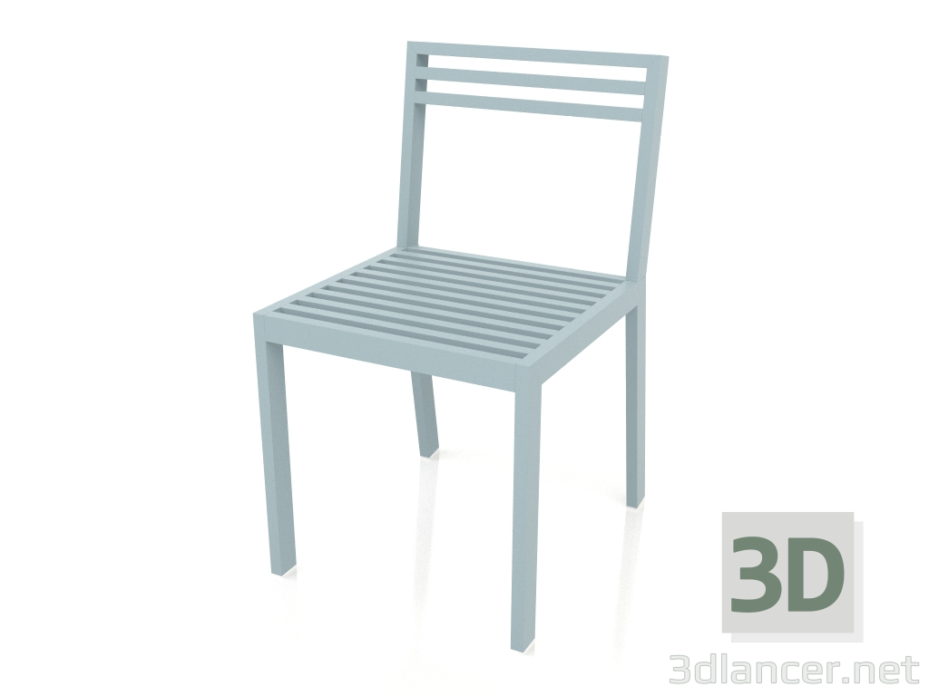 modello 3D Sedia da pranzo (grigio blu) - anteprima