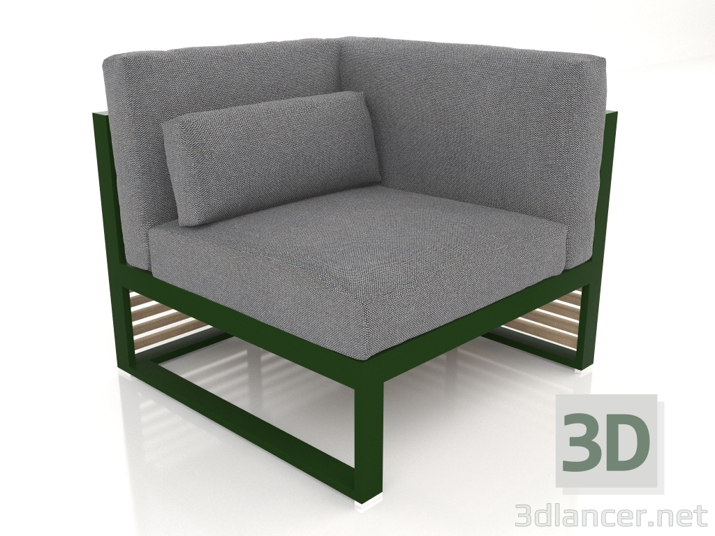 modèle 3D Canapé modulable, section 6 droite, dossier haut (Vert bouteille) - preview