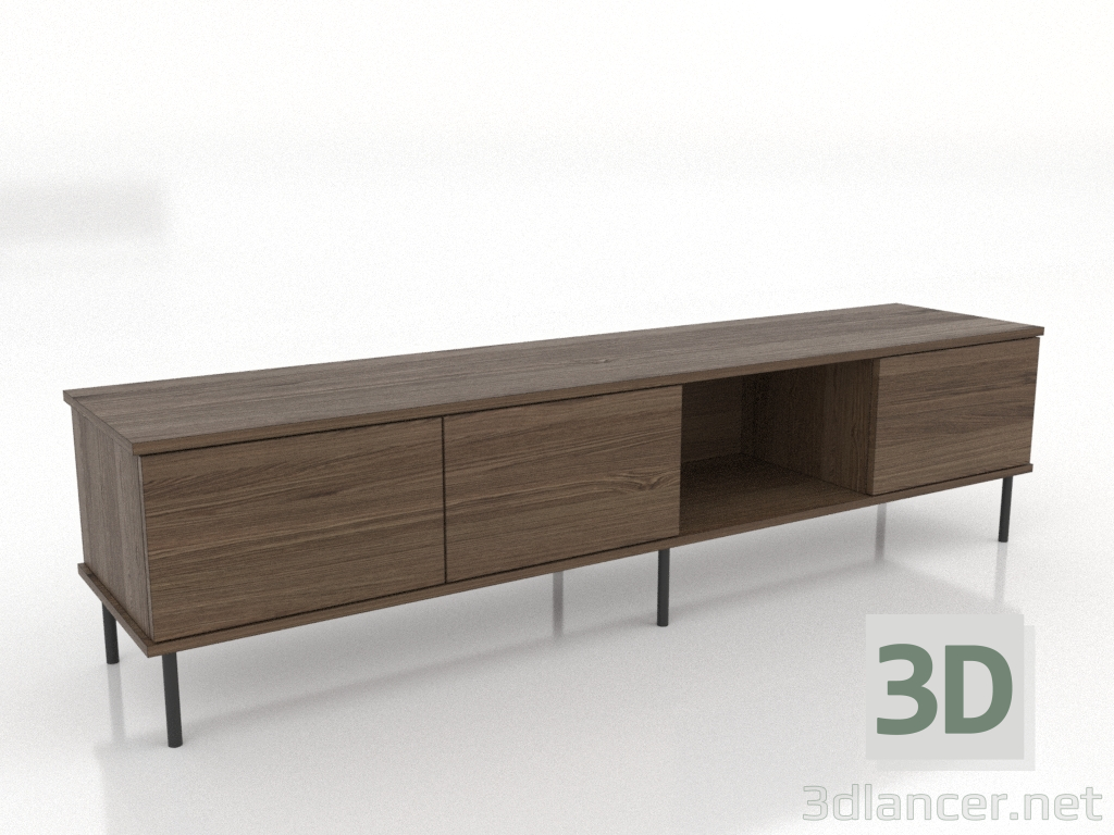 3d модель Тумба ТВ OPEN 1800 мм (освітлений попелястий горіх) – превью 3d модель Тумба ТВ OPEN 1800 мм (освітлений попелястий горіх) – превью