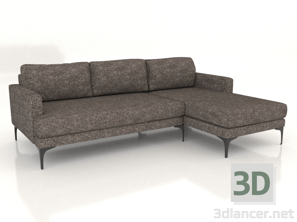 Modelo 3d Sofá Fisht canto 230 cm (pés de metal) - preview