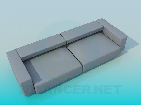 3D Modell Sofa mit niedrigem Rücken - Vorschau