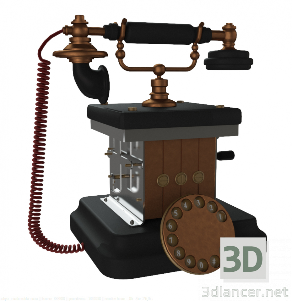 3D Modell Retro Telefon - Vorschau