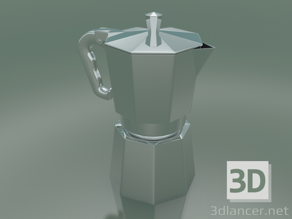 3D modeli Moka Sürahi (Büyük, Platin) - önizleme