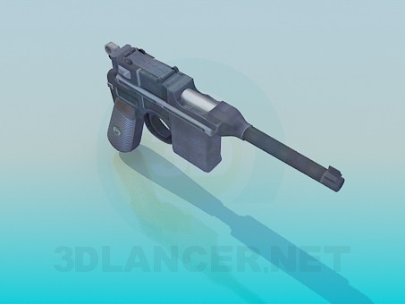 3D Modell Pistole Mauser C96 - Vorschau