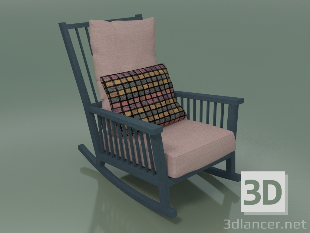 modèle 3D Fauteuil à bascule (09, bleu) - preview