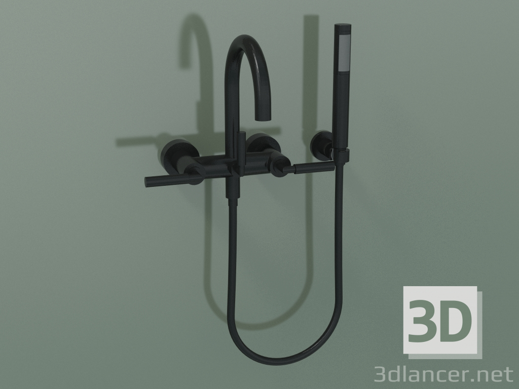 3d model Mezclador de bañera de pared con ducha de mano (25133882-33) - vista previa