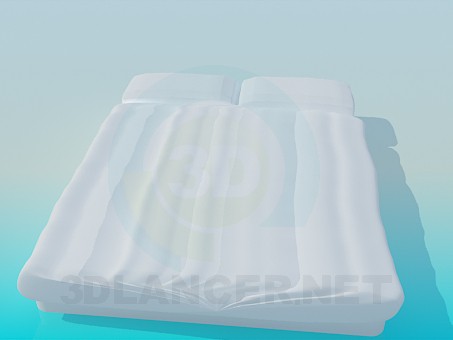 3d model Cama baja - vista previa