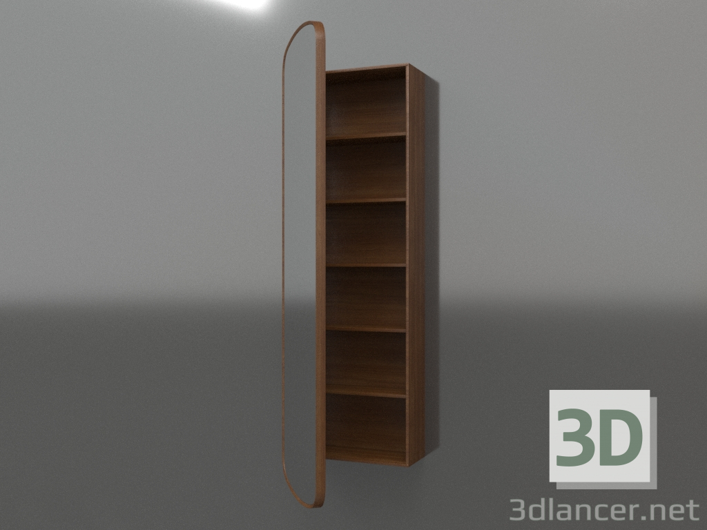 3d model Mirror (with half-open drawer) ZL 17 (460x200x1500, wood brown light) - preview