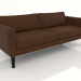 3d model 3-seater sofa (high legs, leather) - preview