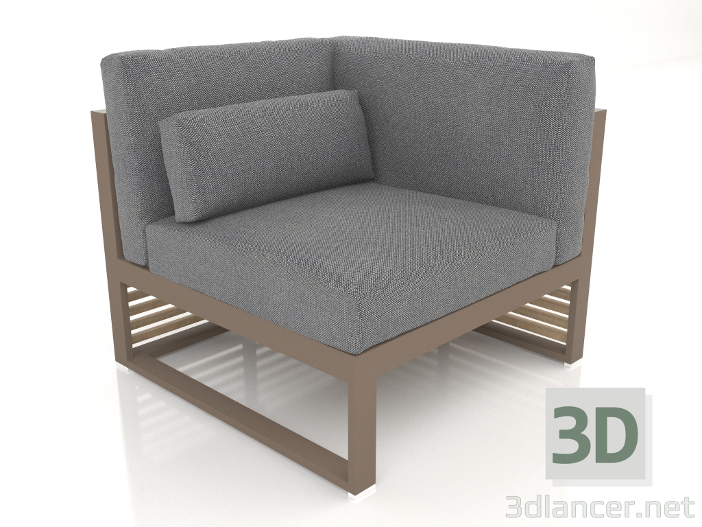 3d model Sofá modular sección 6 derecha, respaldo alto (Bronce) - vista previa