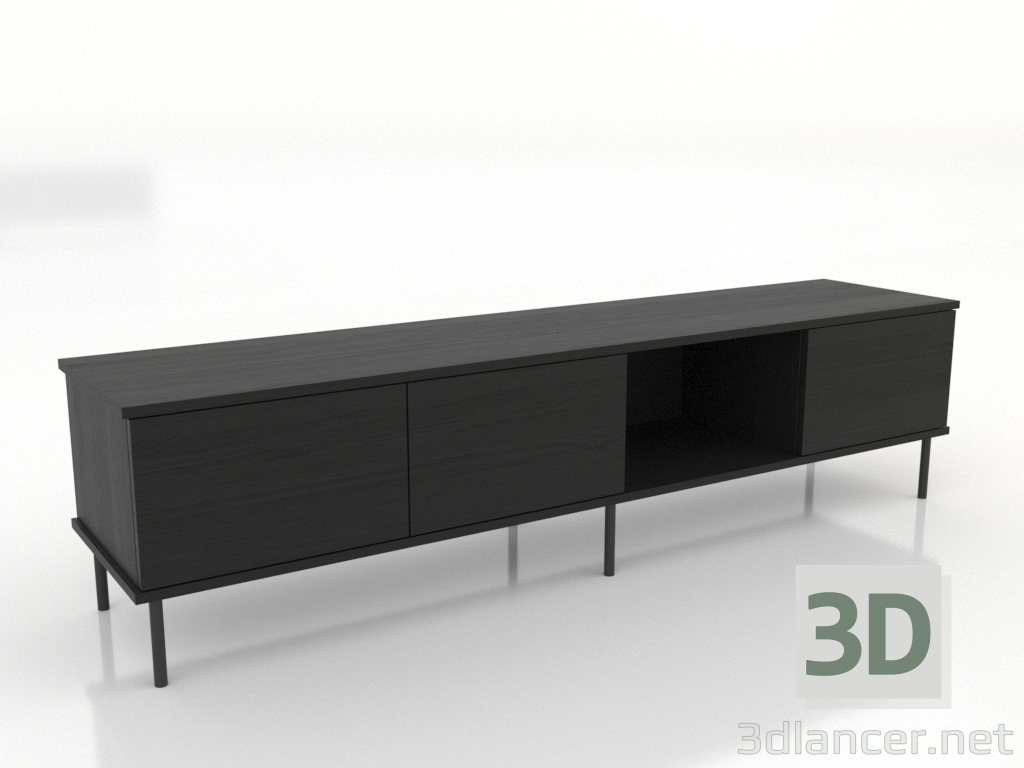 3d model TV cabinet OPEN 1800 mm (black RAL 9005) - preview 3d model TV cabinet OPEN 1800 mm (black RAL 9005) - preview